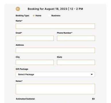 Booking flow